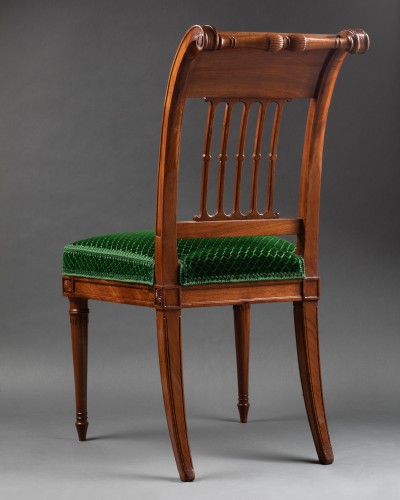 A pair of mahogany chairs in the Etruscan style signed G.IACOB - 