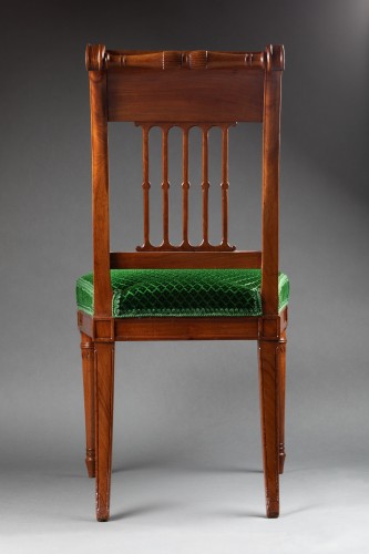 Antiquités - Georges Jacob - Paire de chaises à l'étrusque en acajou vers 1790