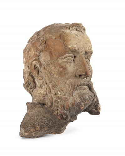 Terracotta head, Italy 17th century - Sculpture Style 