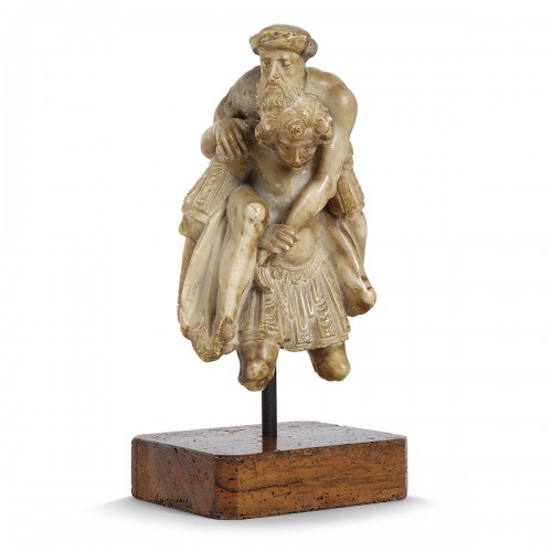 XVIIIe siècle - Énée et Anchise - Sculpture en albâtre, Italie 18e siècle