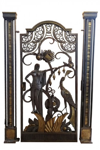 Wrought iron and brass door by Carlos Y Manuel Tolosa 1935 - Architectural & Garden Style Art Déco