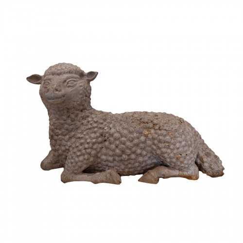 Polychrome wooden lamb, Italy 18th century