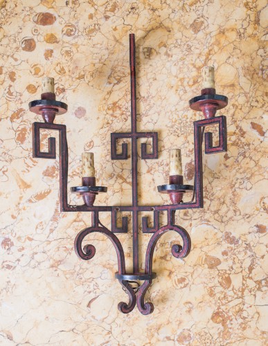 Lighting  - Four painted iron sconces by Pierre Lottier circa1960
