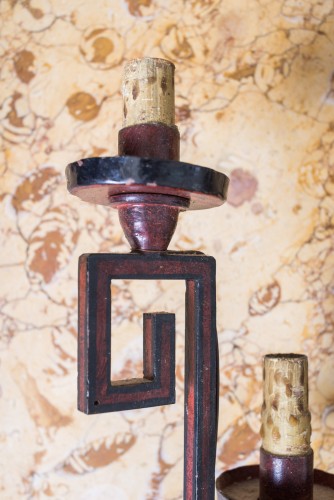 Four painted iron sconces by Pierre Lottier circa1960 - 