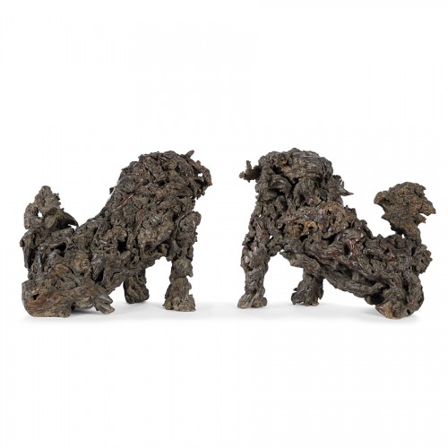 Pair of Phô dogs, Japan 19th century - Asian Works of Art Style 