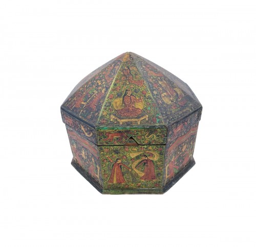 Coffret Qajar en papier mâché 19e siècle