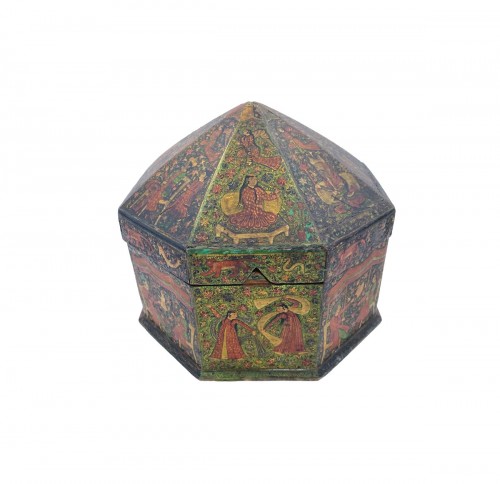 Coffret Qajar en papier mâché 19e siècle