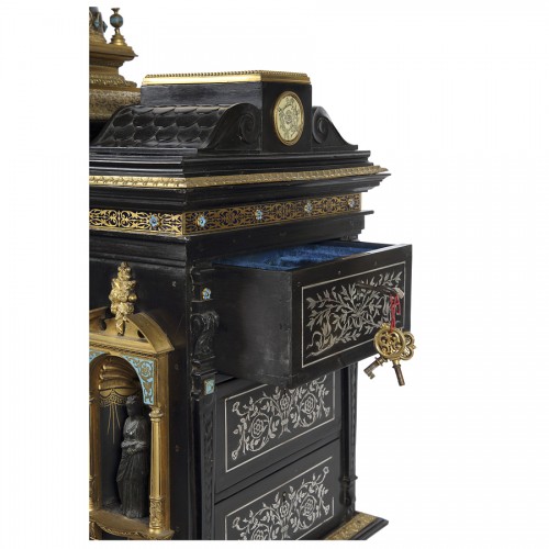 Antiquités - Cabinet en ébène, France 19e siècle