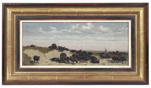 Tableaux et dessins Tableaux XIXe siècle - Maurice Sand (1823-1889) -  La gardienne de dindons
