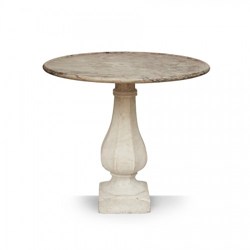 Marble pedestal table, Italy 19th century - Furniture Style 