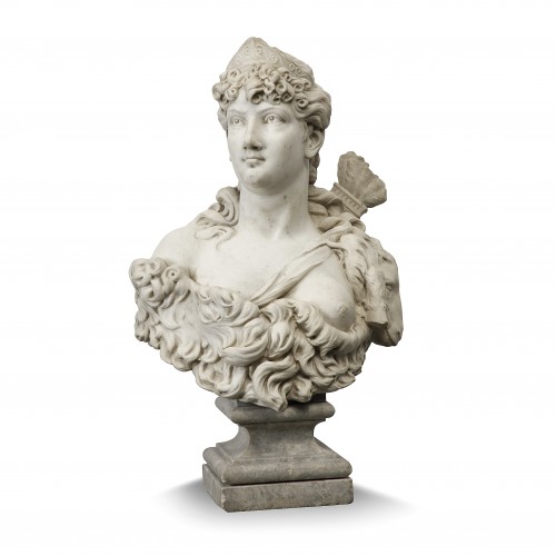 Buste en marbre de Carrare, 19e siècle