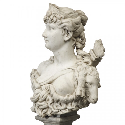 Bust in Carrara marble, 19th century - Sculpture Style 