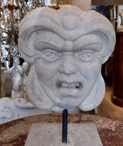 Mascaron en marbre, Italie17e siècle - Matériaux & Architecture Style 