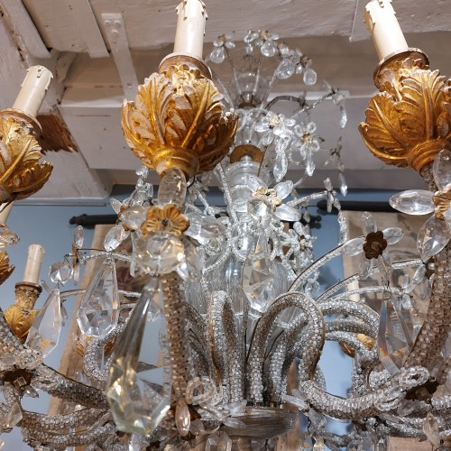 Lustre italien perlé 19e siècle - Luminaires Style 