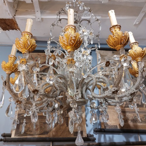 Luminaires Lustre - Lustre italien perlé 19e siècle
