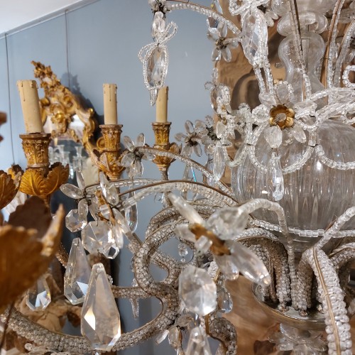 XIXe siècle - Lustre italien perlé 19e siècle