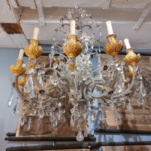 Lustre italien perlé 19e siècle - 