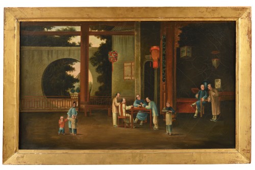 Série de 5 tableaux représentant des scènes de vie chinoise ,Canton circa 1830 - Galerie PLA