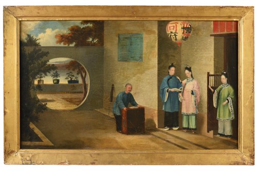 Série de 5 tableaux représentant des scènes de vie chinoise ,Canton circa 1830 - 
