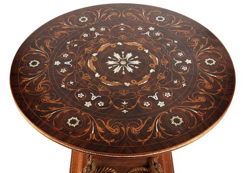 19th century - Pedestal table inlaid