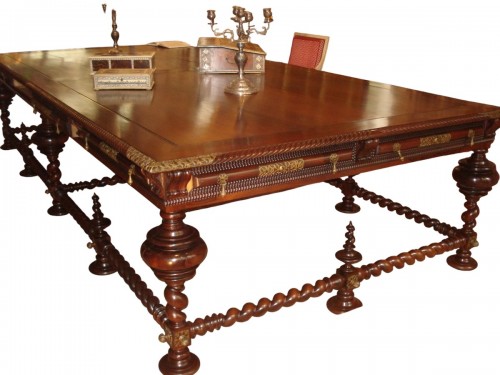 Important portuguese table library in rosewood 