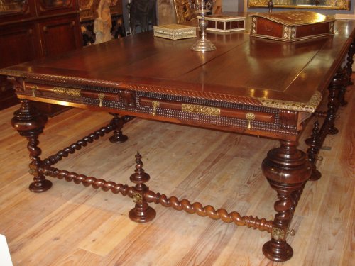 Important portuguese table library in rosewood  - 