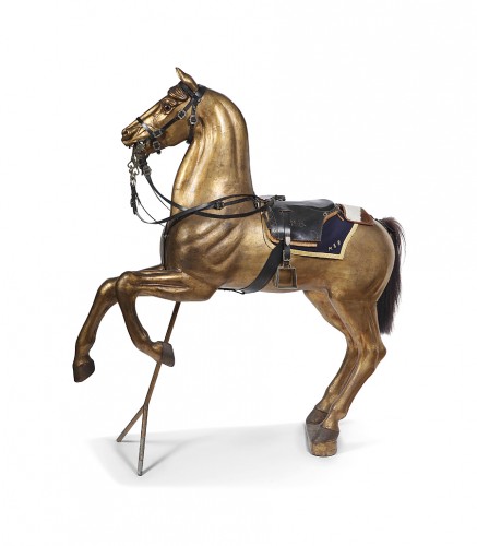 Objets de Curiosité  - Cheval en bois doré 19e siècle