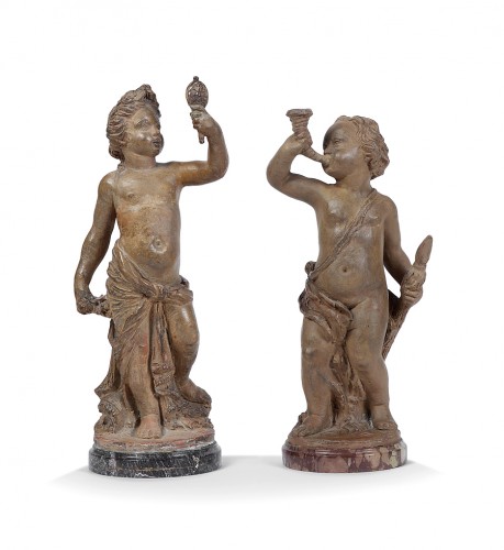 Pair of terracotta Cherubs - 1769 - Sculpture Style 