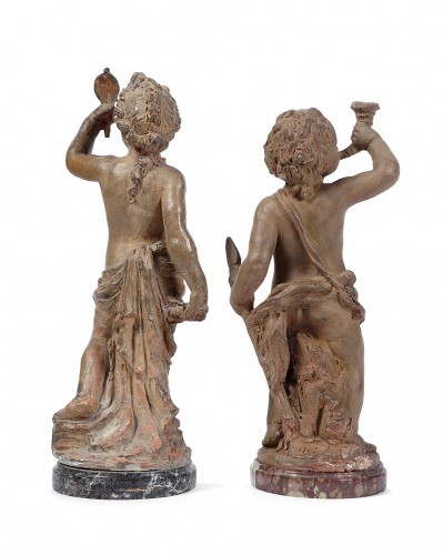 Paire de Putti en terre cuite - 1769 - Galerie PLA