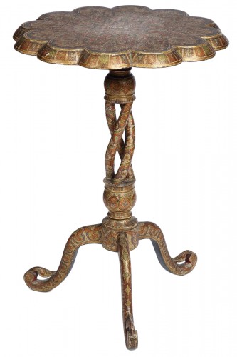 Indian pedestal table, 19th century Kashmir