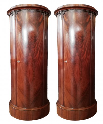 Pair of mahogany veneered furniture, Danmark 19th century