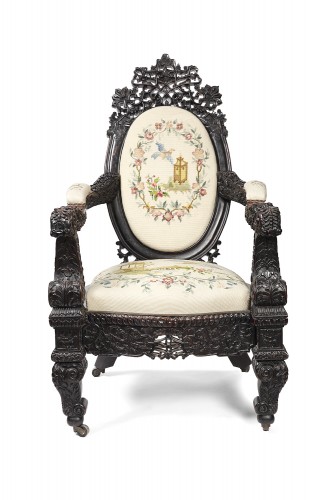 Rosewood armchair Ceylon 1870 - Seating Style 
