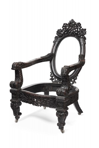 Sièges Fauteuil & Bergère - Fauteuil Indo Anglais en palissandre vers 1870