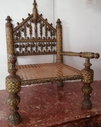 Fauteuil indien, Cachemire 19e siècle - Sièges Style 