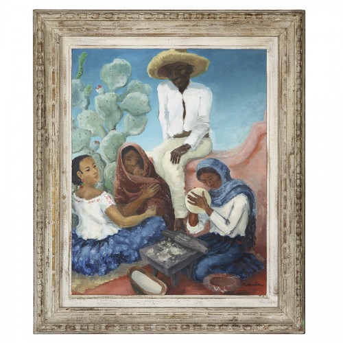 Scène de vie mexicaine - Marcita Bloch (née en 1903) - Tableaux et dessins Style 