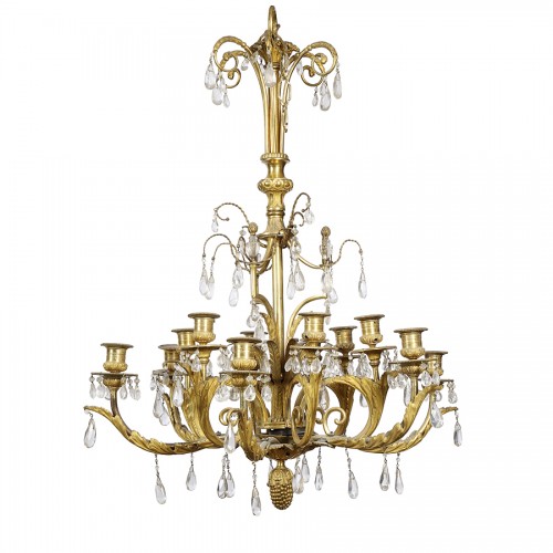 Louis XVI style, gilt bronze chandelier 19th century