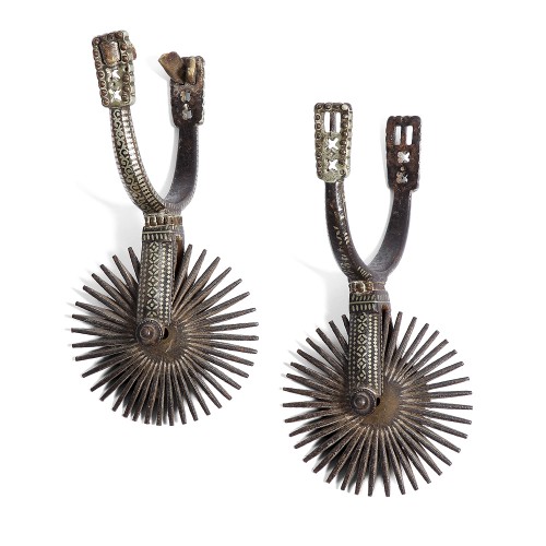 Pair of 19th century damascened South America spurs - Curiosities Style 