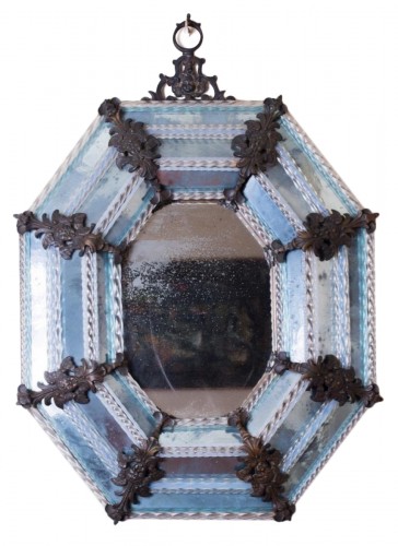 Italian octagonal mirror of Venise, 19th century