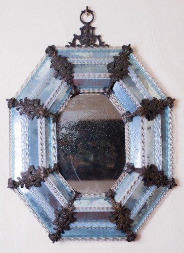 Miroirs, Trumeaux  - Miroir de Venise octogonal, 19e siècle