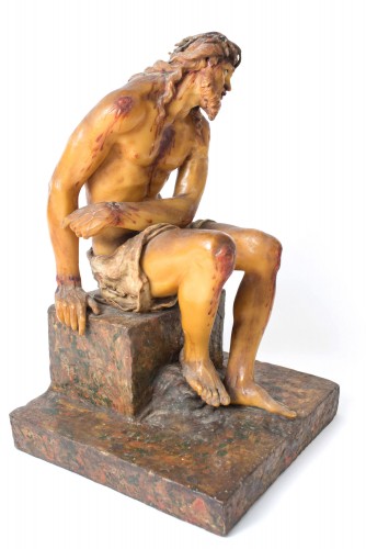 Sculpture  - Christ aux liens en cire, Italie 18e siècle