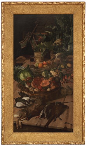 Oil on canvas, large pair of still-life, Italy 1892 - Paintings & Drawings Style 