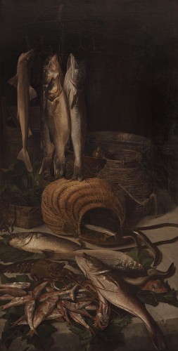 19th century - Oil on canvas, large pair of still-life, Italy 1892