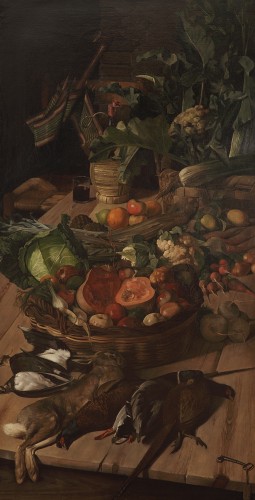  - Oil on canvas, large pair of still-life, Italy 1892