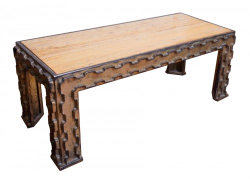Table basse en fer doré, France 1950