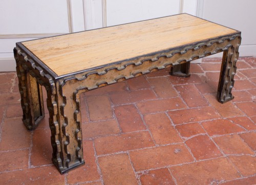 Table basse en fer doré, France 1950 - Mobilier Style Années 50-60