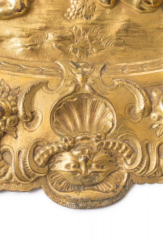 Plat de quête en cuivre doré, Italie 1750 - 
