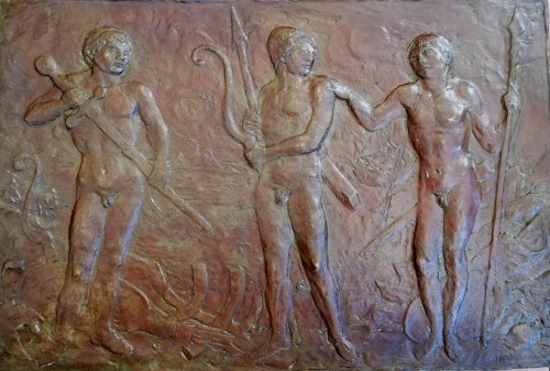 Bronze plaque 3 warriors 1934, Mirko Basaldella