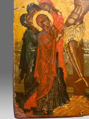 Icône byzantine Crucifixion du Christ - Art sacré, objets religieux Style Moyen Âge