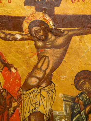 Icône byzantine Crucifixion du Christ - Moyen Âge