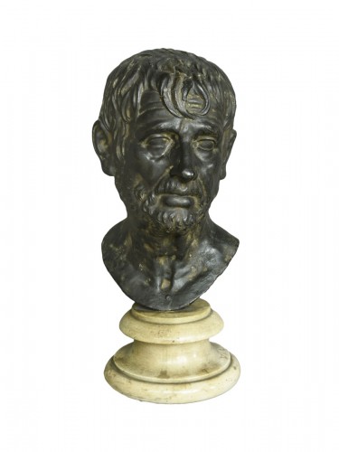 Buste bronze de l'Empereur Hadrien Italie 1er moitié 19e siècle